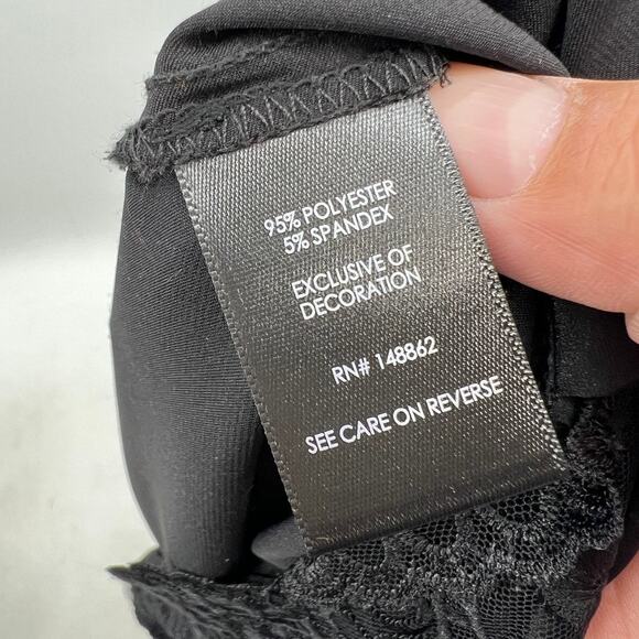 Torrid Black Lace Strappy Slip Blouse Women's M 00 Party Classic Cocktail - Picture 4 of 6